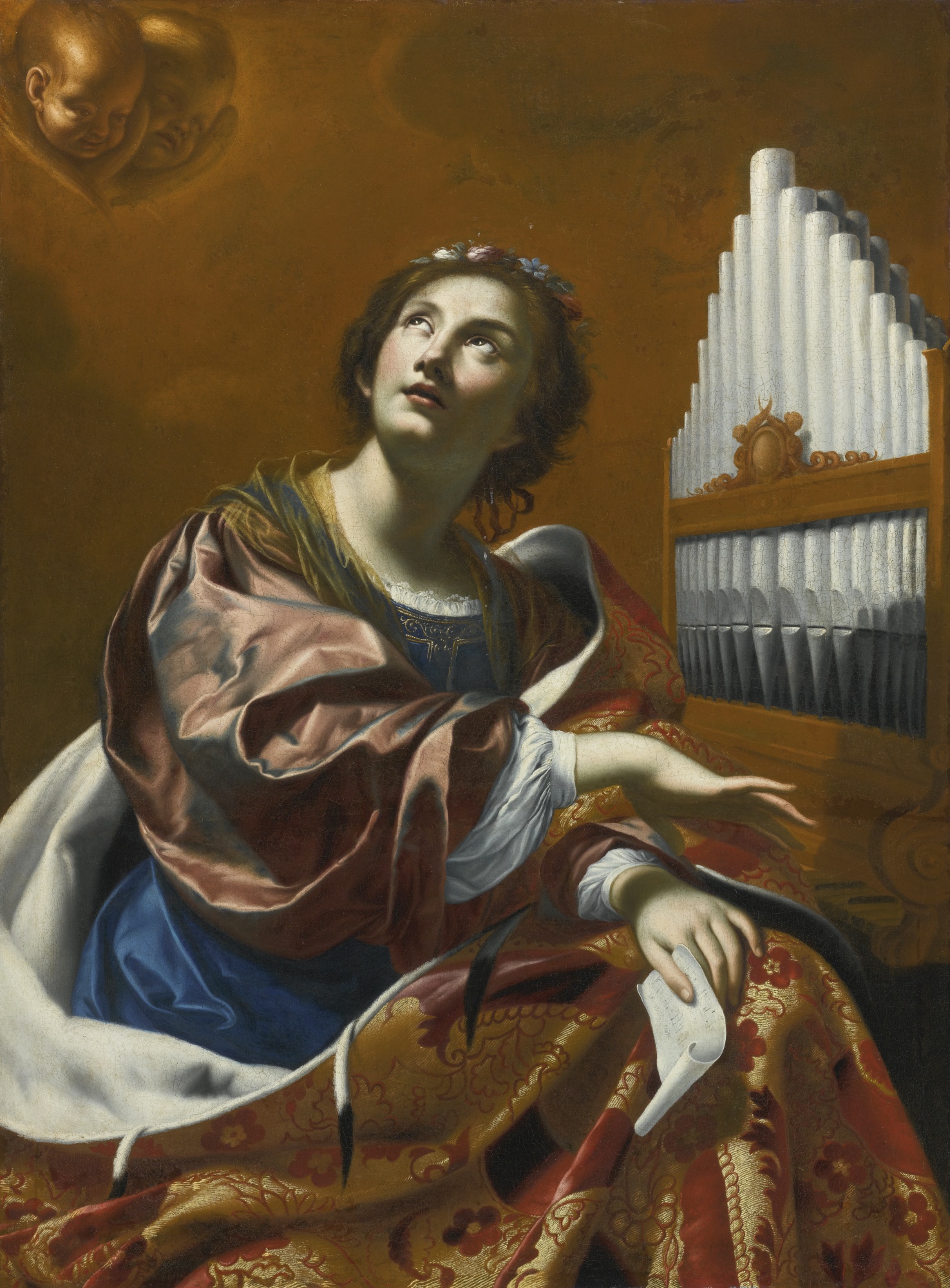 painting Cecilia saint music Vouet