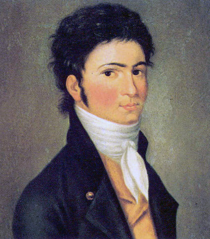 Beethoven, portrait, composer, young, German, Riedel, painting