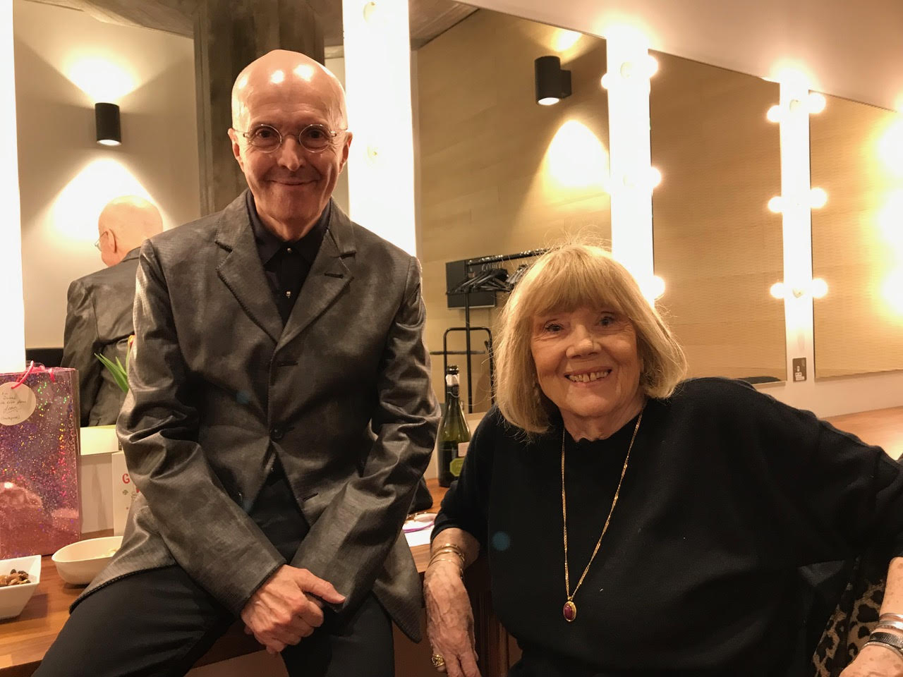 Edward Seckerson, music, writer, British, broadcaster, classical, musical theatre, interviewer, Diana Rigg, backstage, Queen Elizabeth Hall, conversation, artist, theatre