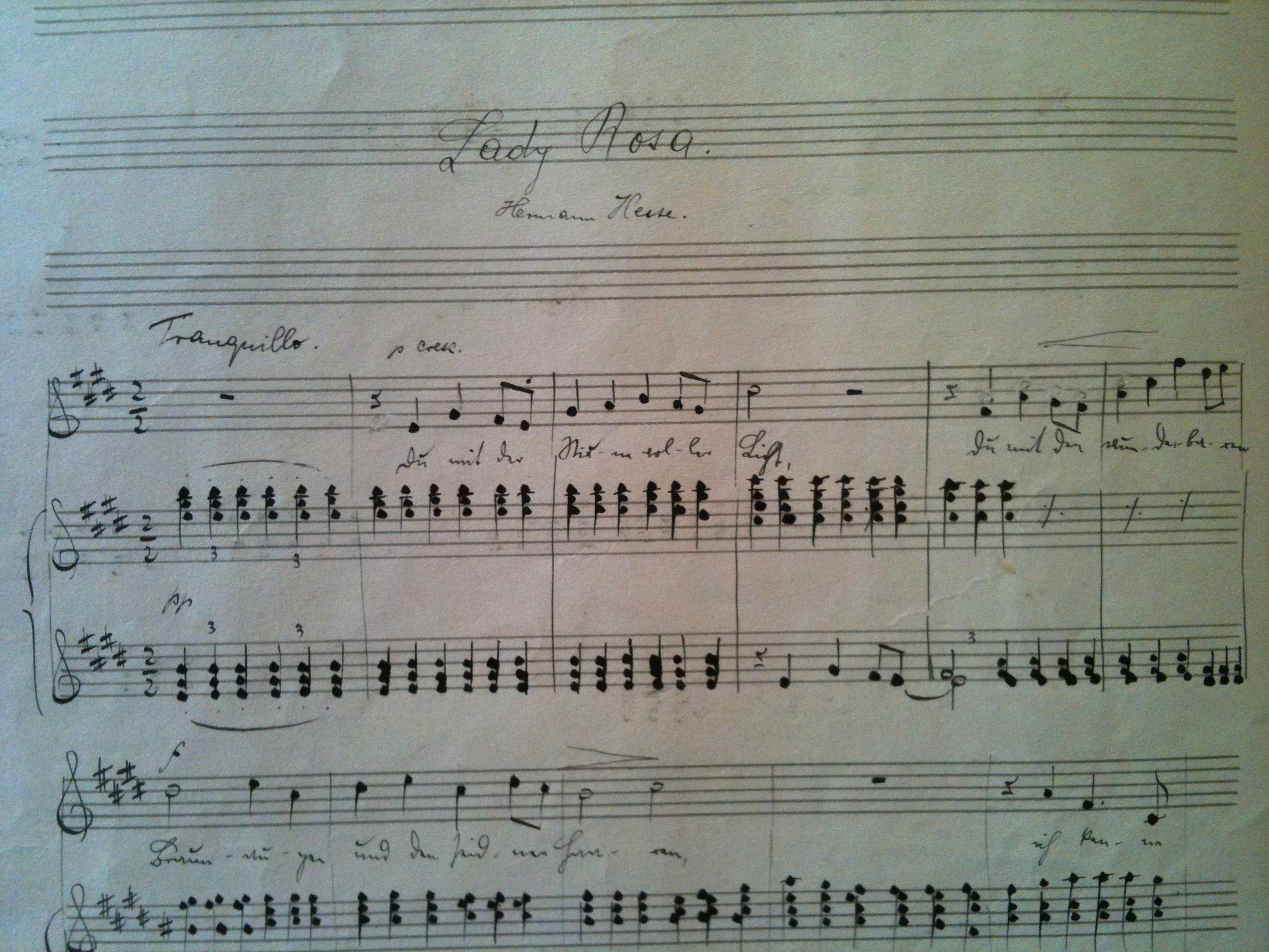 score, Hans Gál, original, music, lieder, song, handwriting