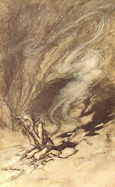 Arthur Rackham, art, illustration, Das Rheingold, Ring, Wagner, opera, drama, music