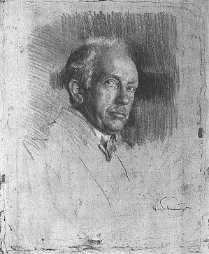 Schmutzer, portrait, sketch, composer, Strauss, German, classical, music