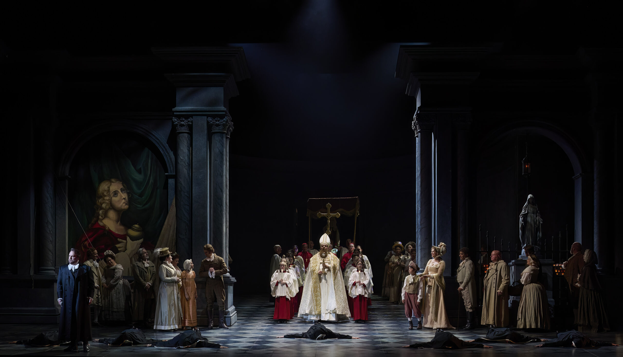 Canadian Opera Company, Paul Curran, Tosca, Roland Wood, Puccini, Scarpia, cross, Te Deum, scene